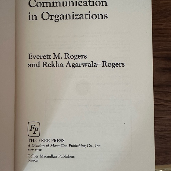 COMMUNICATION IN ORGANIZATIONS
EVERETT M ROGERS, REKHA AGARWALA ROGERS Text Book - Picture 5 of 10